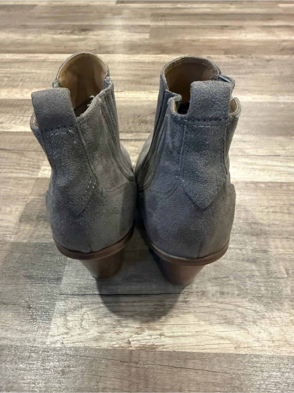 Suede Ankle Boots in Gray